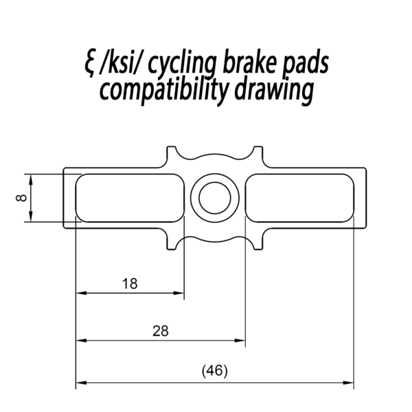 ksi cycling brake pads compatibility drawing - dimensions